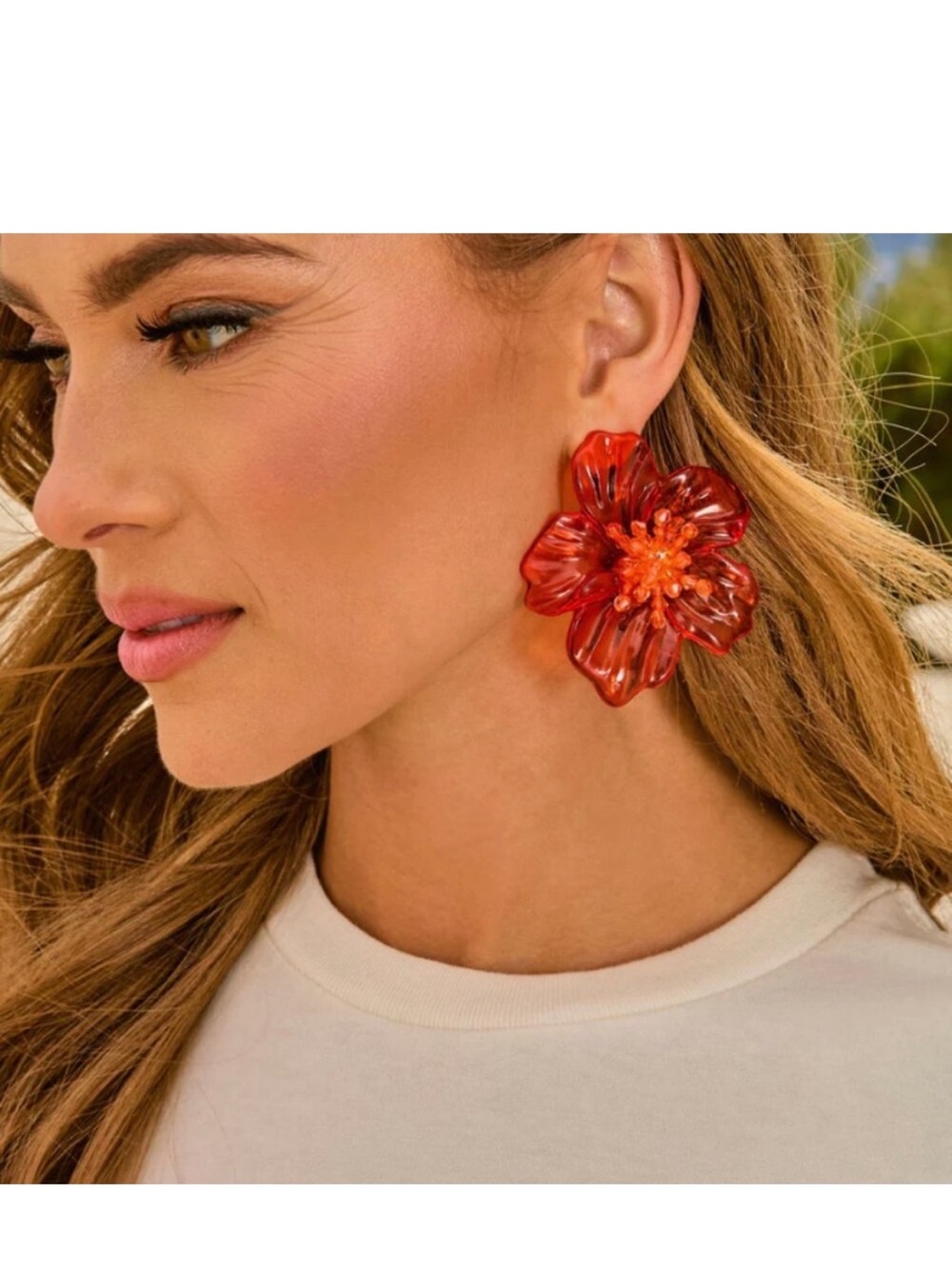 Vici Florena Resin Flower Earrings NWT